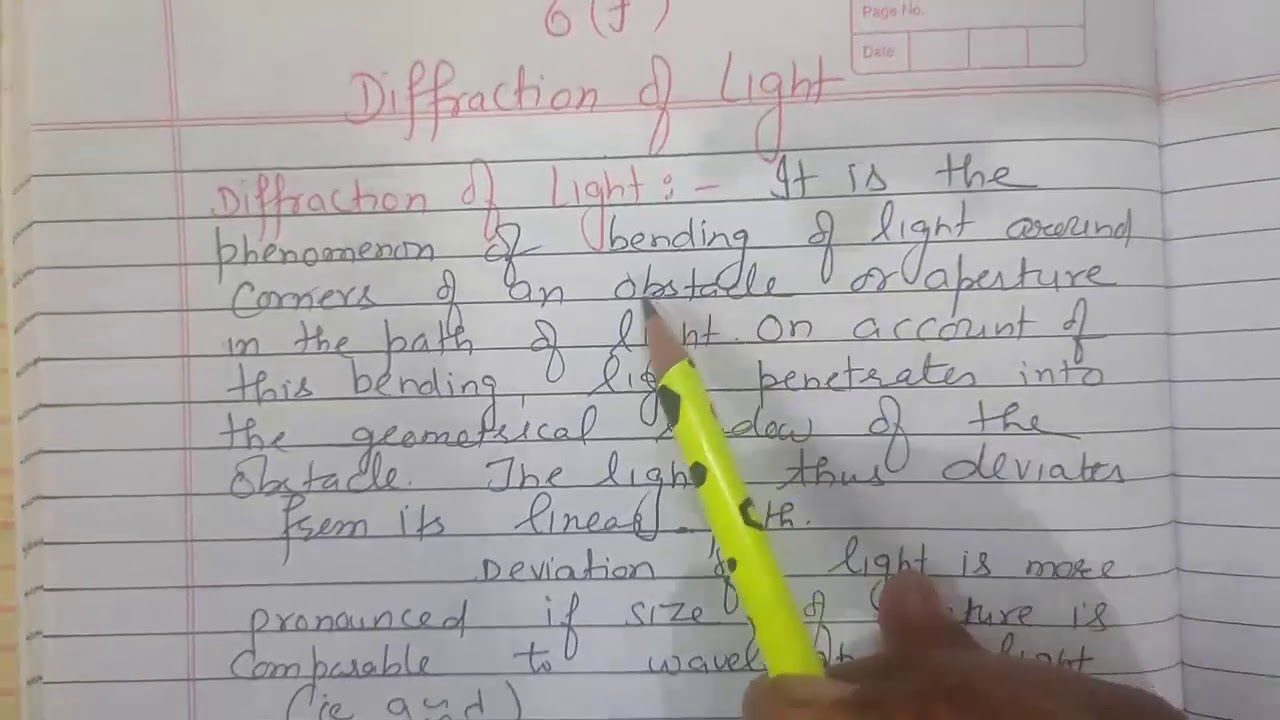 Lec 55 Differection of light