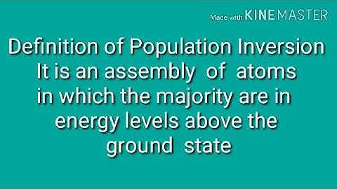 Population inversion, pumping, main components and applications of laser