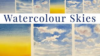 Every Watercolour Sky You'll Need  Using ONE Brush!!!