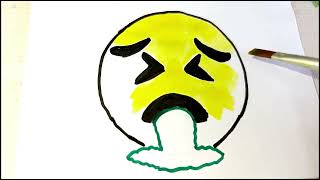 WhatsApp smileys 5🤮||How to draw smiley face easy||smiley drawing||tutorial