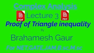 Complex analysis| Proof of Triangle inequality with pdf