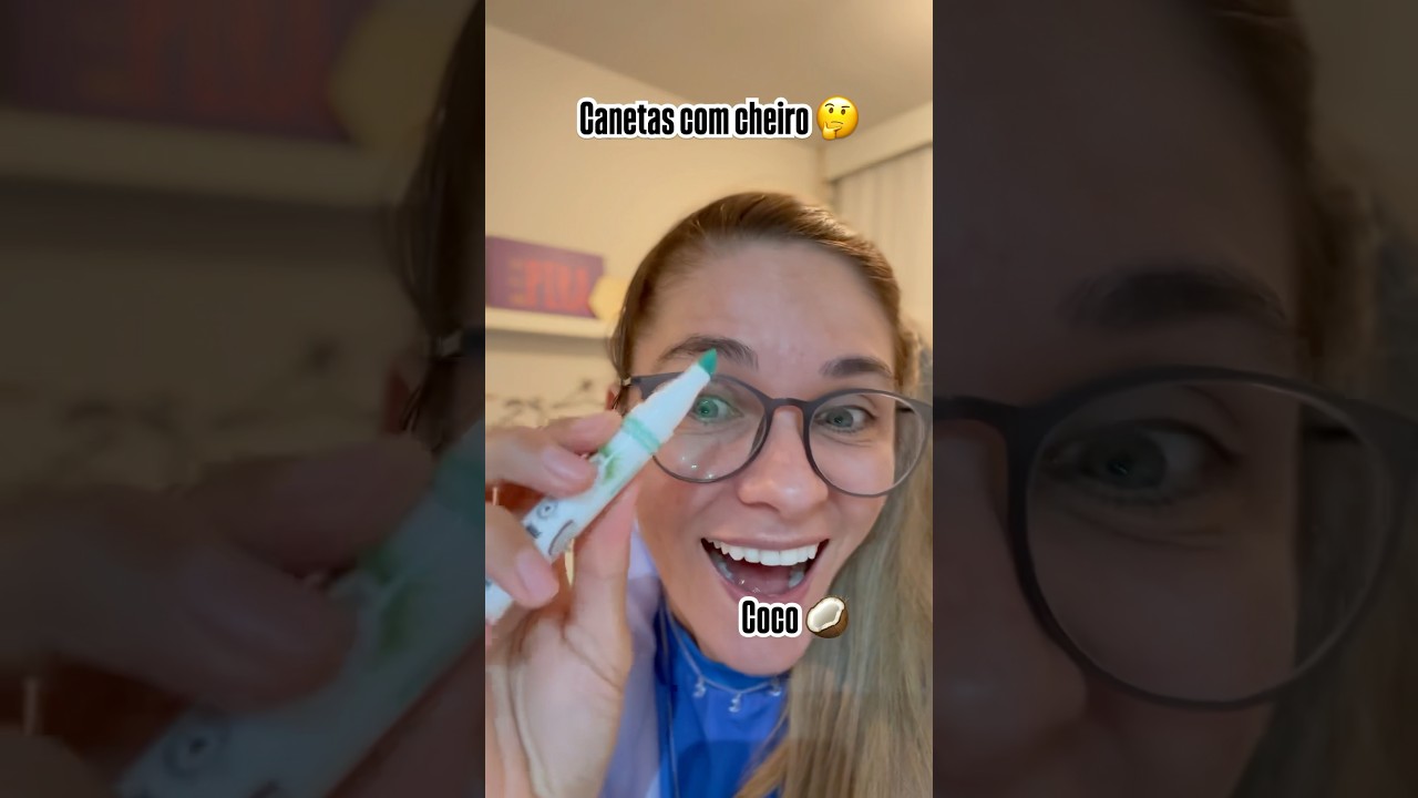 Minha reação com as canetas de cheiro da @NewpenBR 😆