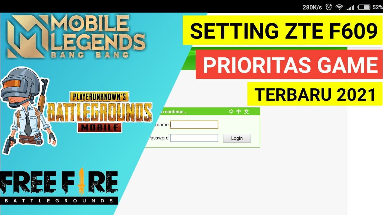 Setting Wifi Indihome ZTE F609 untuk Game Online 2021