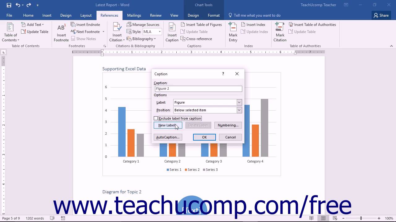 Add A Caption To Display Above The Chart