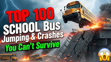 TOP 100 BeamNG Drive Crashes – School Bus Jumps, Bus Crash Tests, Crazy Crashes