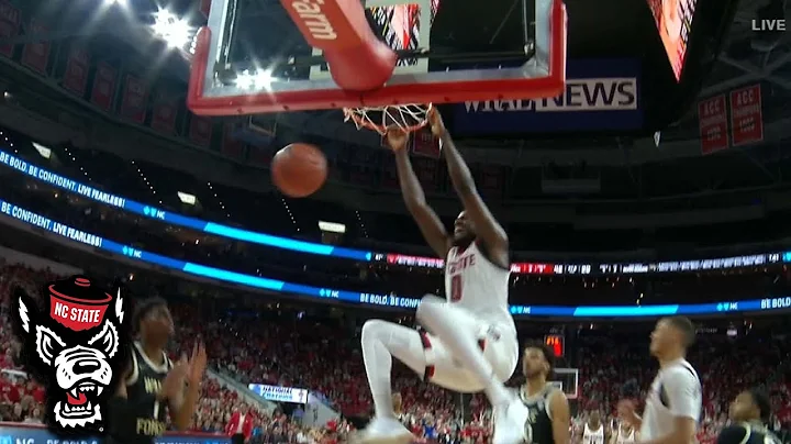 NC State's Markell Johnson Feeds DJ Funderburk Wit...