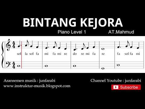 Notasi Balok Bintang Kejora - Tutorial Piano Grade 1 - Pencipta At.mahmud