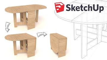 Folding Butterfly Table - Sketchup Tutorial - 3d concept furniture