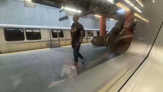 Riding on the 9-Car Yellow Line SFO Airport bound BART Train from Daly City to South San Francisco.