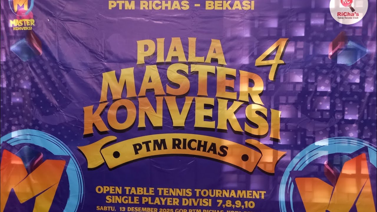 Siaran langsung Edo PINGPONG / PIALA 4 MASTER KONVEKSI PTM RICHAS BEKASI 