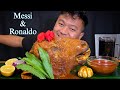 Messi & Ronaldo Mukbang😅 with 2Red King Chillies🌶 || Limited monetize video🥹
