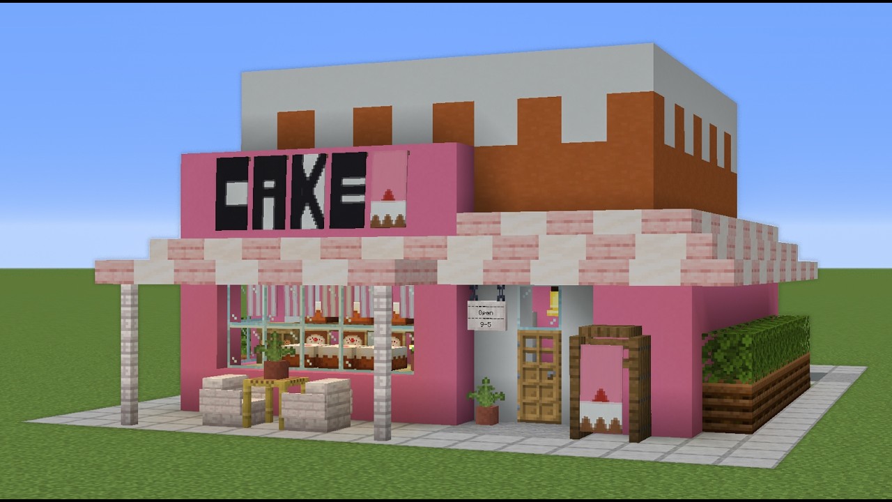 How to Build a Cake Shop in Minecraft | Step-By-StepTutorial ...