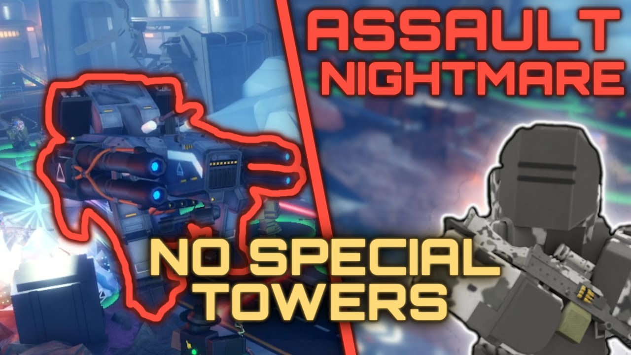 ASSAULT Mode NIGHTMARE Solo | No Special Towers | Tower Defense X | Roblox TDX