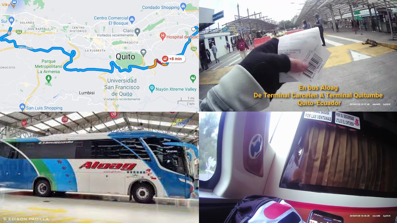 15d/i Paseo sentado: Bus Aloag Terminal Carcelen a Puente Guajalo 12am Ecuador Grabado 2K Boblov T5