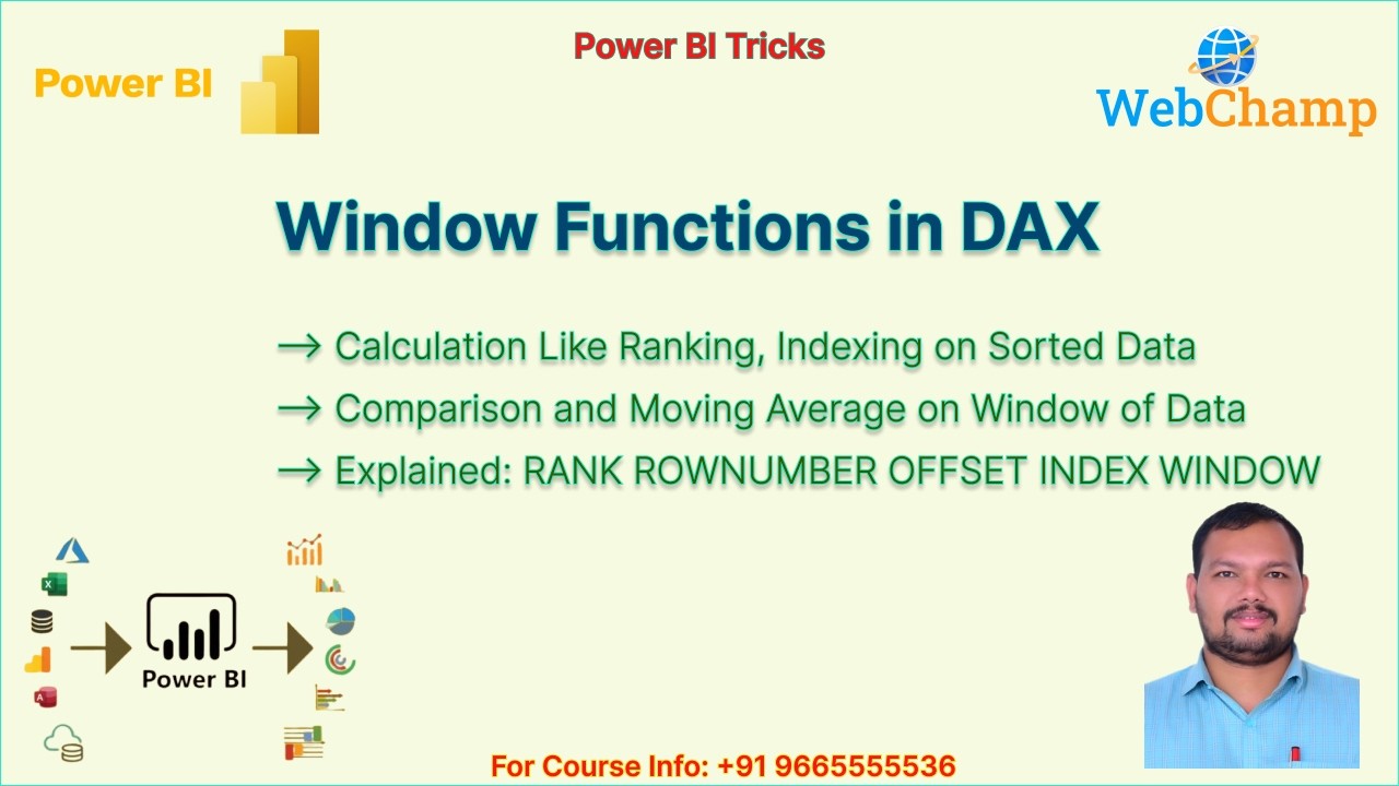 PBI 81: Window Function in Power BI DAX | HOW TO USE RANK ROWNUMBER ...