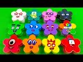 Numberblocks &amp; Alphablocks - Looking for All CLAY With Flower Colorful! Satisfying Slime Video, ASMR