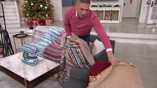 Berkshire Oversized Printed Velvet Soft & Sherpa Fair Isle Throw on QVC screenshot 3