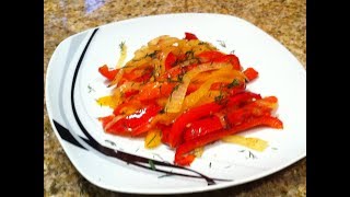 Сладкий болгарский перец с луком. Вкусный гарнир. Сладкий болгарский перец с луком. Вкусный гарнир.
