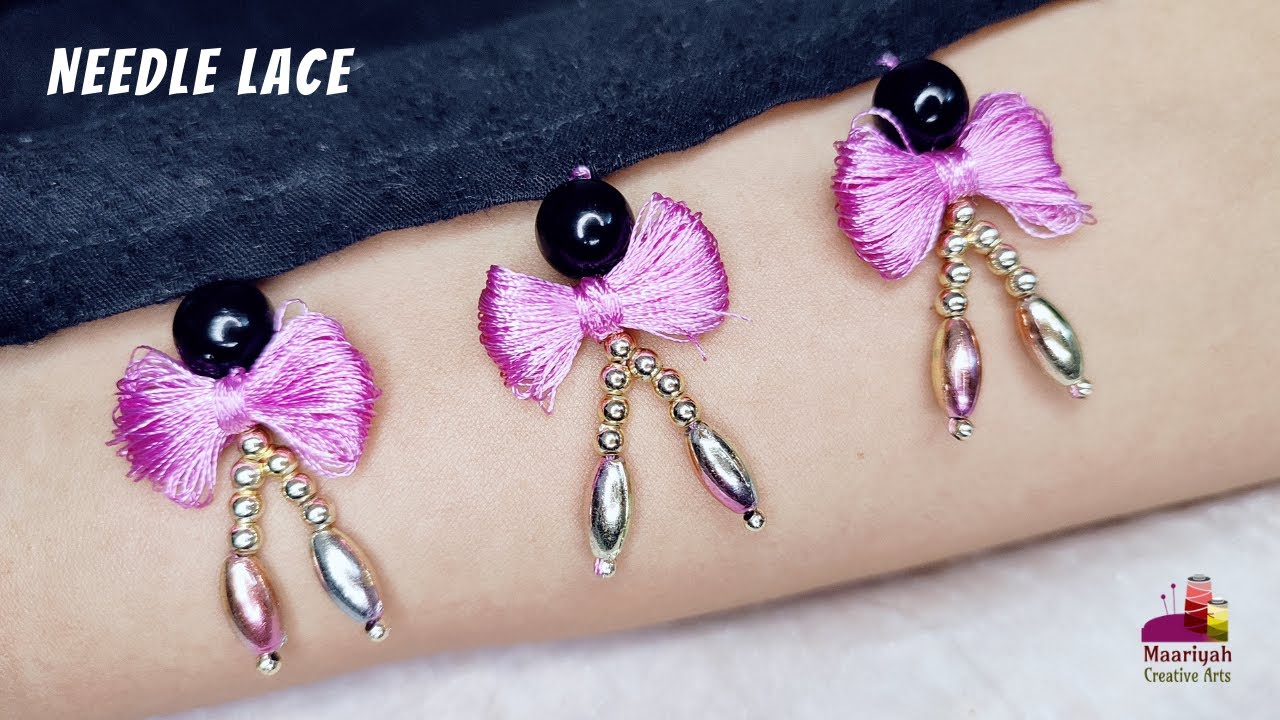 Bow Needle Lace | Hand Embroidery | Beautiful & Easy | Sui Dhage se Lace Banaye | नीडल लेस - 670