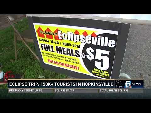 Eclipse Trip: 150K  tourists in Hopkinsville