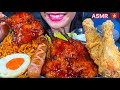 ASMR BBQ CHICKEN, FRIED CHICKEN, SAUSAGE, SPICY NOODLES MUKBANG MASSIVE Eating Sounds