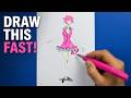 How to Draw Fashion Illustration Step by Step | Pink Dress Sketch Tutorial | SSM Fashion
