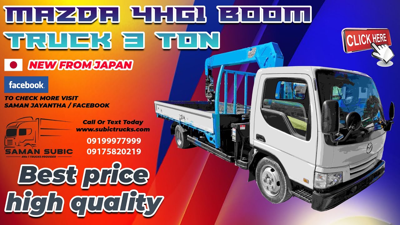 Boom truck 4 section 3 ton 4hg1 engine new from japan low price