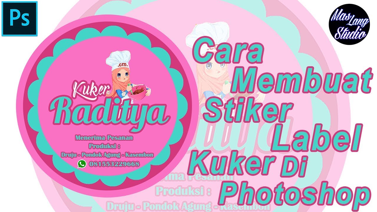 Cara membuat desain stiker label  kue kering di photoshop 