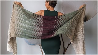 Easy, Beginner, 4-Row Repeat Knit Shawl, Blanket, or Scarf Pattern - Learn Feather and Fan Stitch!