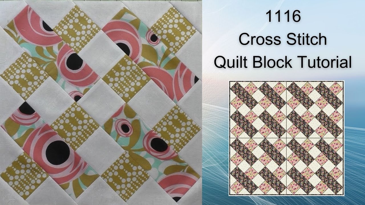 1116 Cross Stitch Free Quilt Block Tutorial | Block of the Day 2023 | AccuQuilt | Rotary Cutting