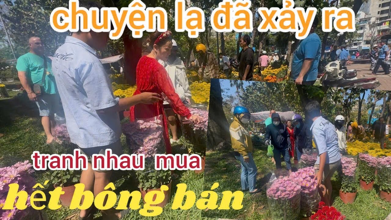 Chuyện lạ đã xảy ra không còn bông để bán sáng 29 tết chợ Hoa công viên 23 tháng 9 Sài Gòn