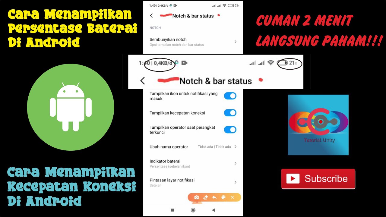 Cara Menampilkan Persentasi Baterai Di Android - Cara