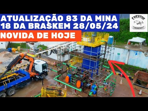 Atualização 83 da mina 18 da BRASKEN no Mutange | Maceió | Alagoas Brasil | visto de cima em 4K