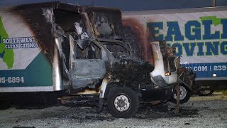 Eagle Moving truck bursts into flames Eagle Moving