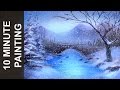 Painting a Winter Wonderland Landscape with Acrylics in 10 Minutes!