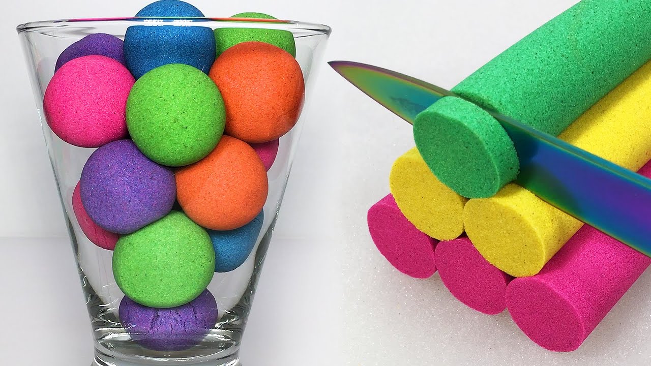 Super Satisfying and Colorful 10 Minute Kinetic Sand Compilation!  Squishing, Slicing, and Flowing! 