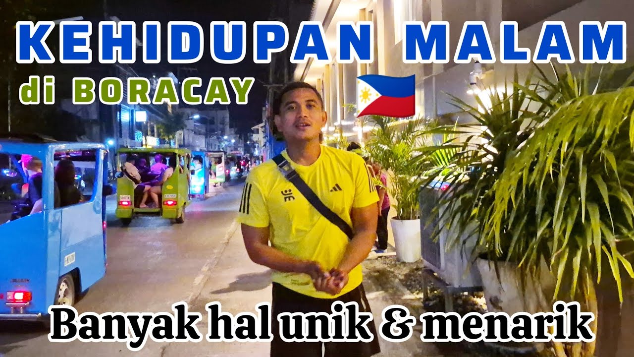 🧆MAKAN MALAM DI PINGGIR PANTAI🌊‼️BEGINI SUASANA MALAM DI BORACAY ISLAND🌴FILIPINA🇵🇭 #philippines 