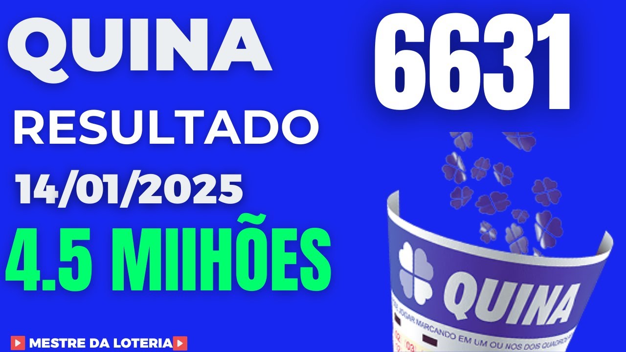 Resultado Quina 6631, confira a Quina de hoje 14/01 - YouTube