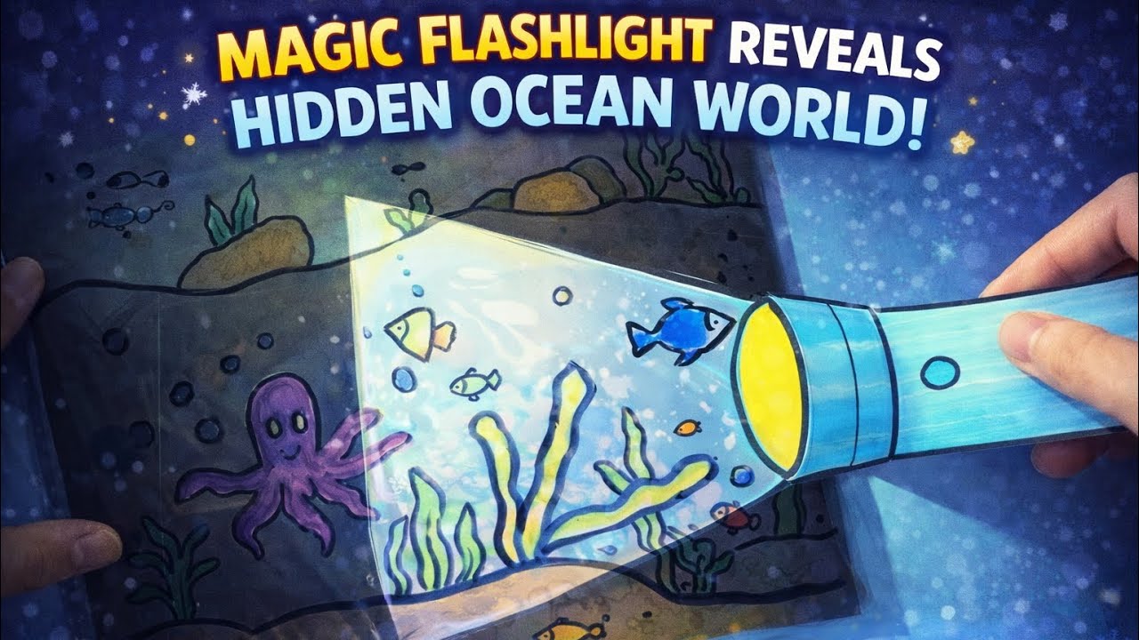✨ Magic Flashlight Reveals Hidden Ocean World 🌊 | Easy Kids Craft