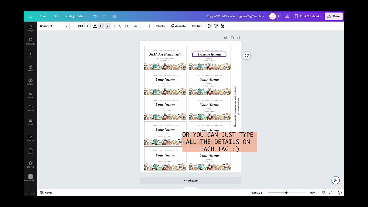 How to Use My Canva Luggage Tags