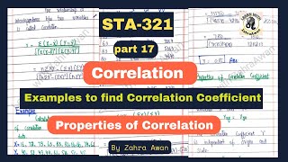 STA 321 | Lecture 17 | Correlation | Simple Linear Regression Equation | Properties of Correlation |