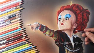 Drawing Figure The Red Queen Prismacolor Colored Pencils | Alice in Wonderland Drawing Characters From Alice In Wonderland With Chris Riddell V A