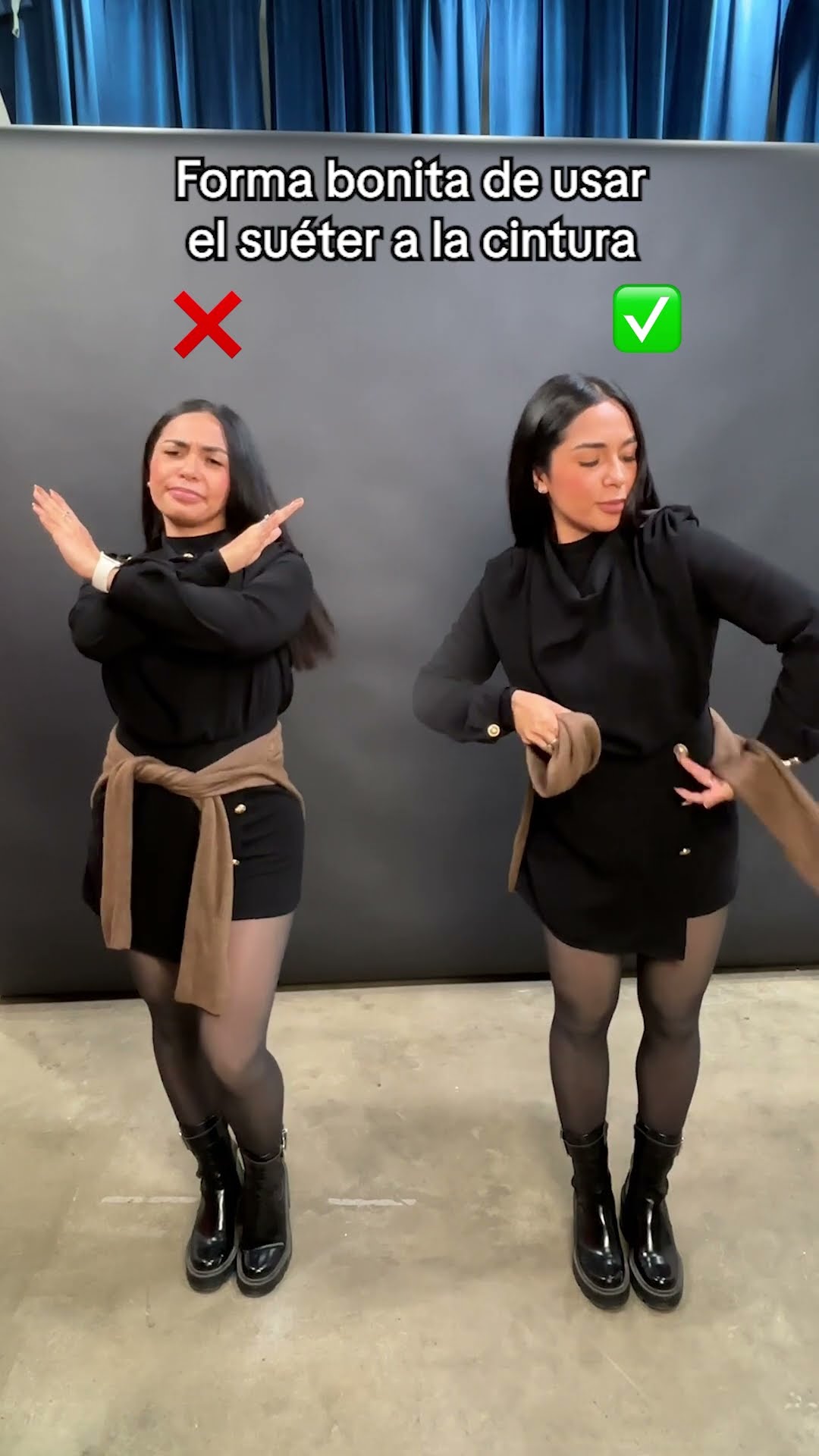Formas de amarrar un suéter a la cintura @PaoCastilloOf