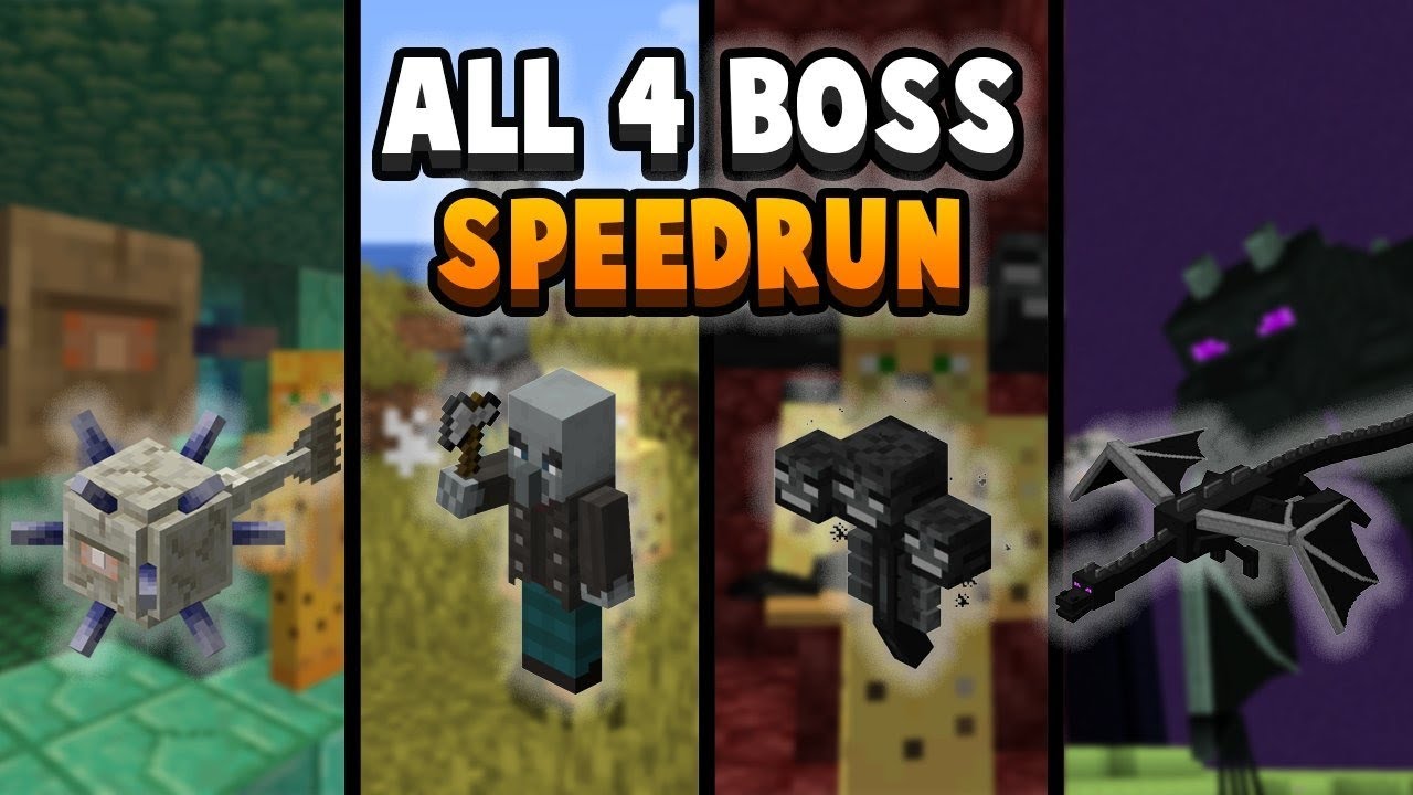 Minecraft Boss Run: How Fast Can I Kill All 4 Bosses? (FAIL) - YouTube