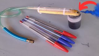 AMAZING! HOMEMADE PAINT GUN WITH BIC PEN, SIMPLY AMAZING STEP BY STEP TUTORIAL