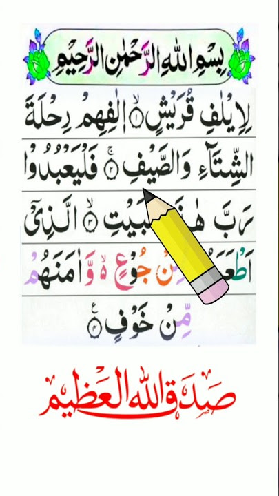 Li'ilafi Quraish Surah | Li'ilafi Quraish Surah Malayalam