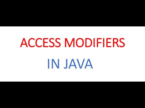 Access Modifiers In Java