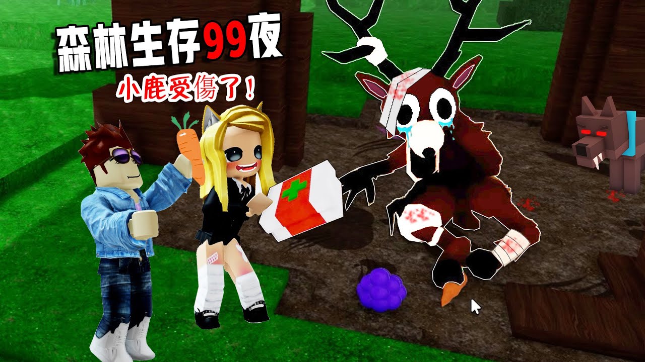 森林生存99夜：小鹿受傷了，它很可憐，我該如何幫助它？！……99 Nights in the Forest🔦  | ROBLOX