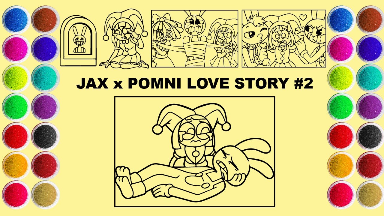 Drawing and Coloring Jax x Pomni Love Story #2 (Sand Painting)