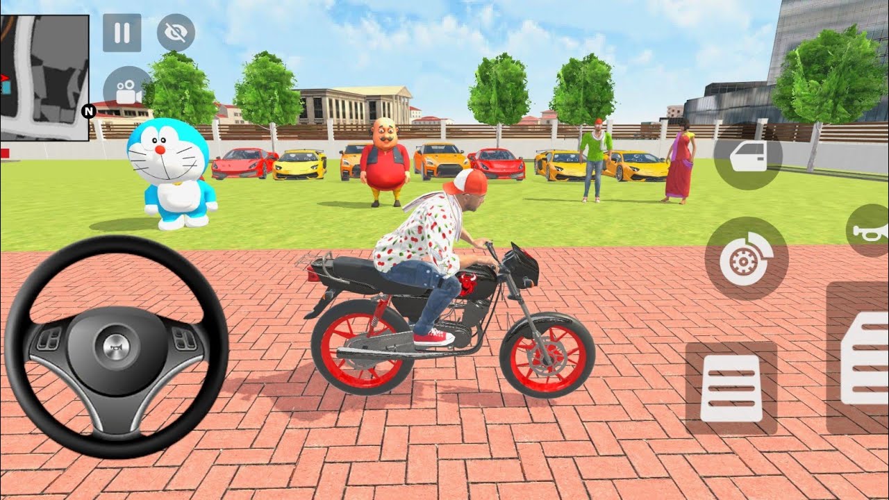 Car Bike Game: Franklin ordered an Indian Black Splander and drives a new Indian Police Gadi in Game